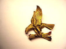 Nice Vtg. Rice Weiner 1940's American Eagle Brooch With Rhinestone Eye WWII Era