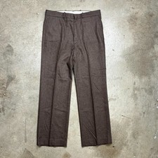Vintage 80s Wool Trousers flat front brown scoville 34x29