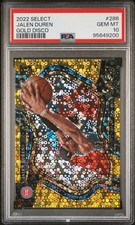 Jalen Duren Select 2022 Courtside GOLD /10 Disco Rookie RC PSA 10 Gem Mint RARE