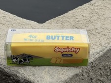 Squishy Butter Scented Squeeze Toy Stress Reliever, Yellow, 4 oz 113 g 