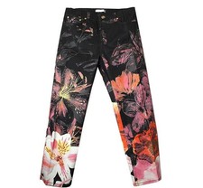 Roberto Cavalli Black Flower Glitter Denim Pants 55 44008216