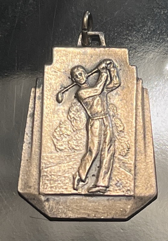 HOLE IN ONE MEDAL AWARD PENDANT ~PRESENTED BY US ROYAL GOLF BALLS GENUINE BRONZE