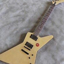 Cream Yellow Explorer Electric Guitar Black Hardware Fixed Bridge HH Pickups New