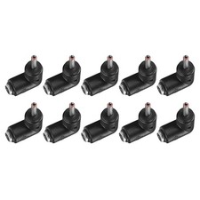 DC Male to Female Jack Connector 90 Degree 5.5x2.1mm 3.5x1.35mm Black Red 10Pcs