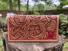 HAND-TOOLED TALL WESTERN WALLET