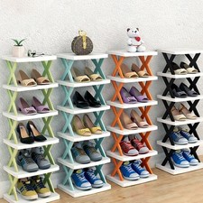 Shoe Rack DIY 2-9 Tiers Narrow Small Free Standing Shoes Storage Tall Organizer