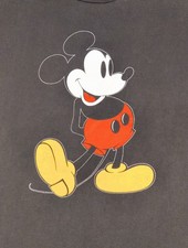 Vintage 80s Disney Mickey Mouse T Shirt Single Stitch Black Classic L