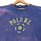 Vintage Polo Ralph Lauren T-shirt Size L Distressed Varsity Soccer Phys Ed Tee