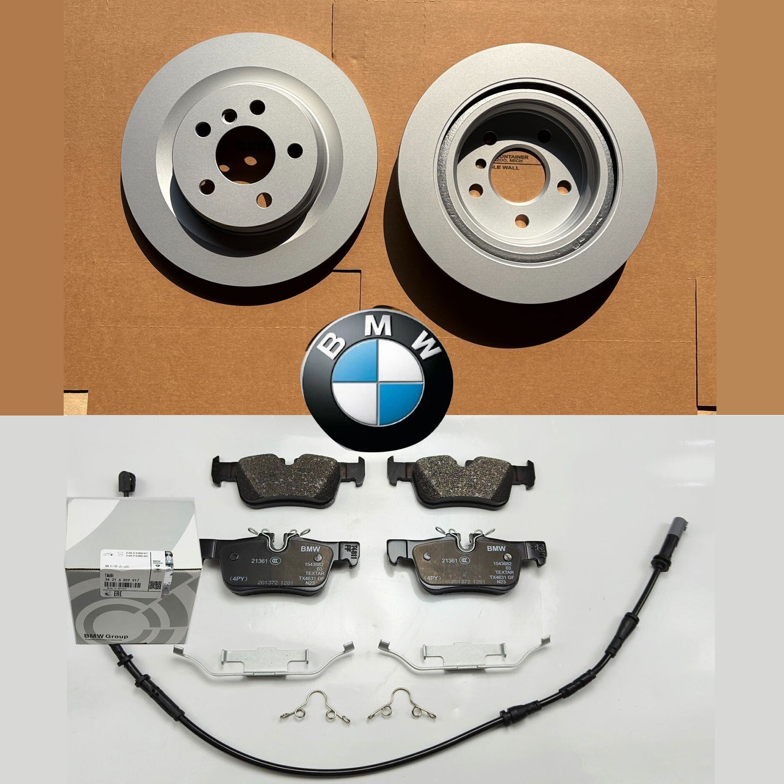 OEM Rear Brake Disc Rotors & Pads 34216799369 For 2016-22 BMW X1 X2 228i xDrive