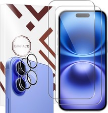 iPhone 16 Screen Protector + Camera Lens Protectors, Premium HD Tempered Glass