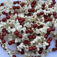 6 VTG Faux Popcorn Cranberry Garland Strings Christmas Tree Plastic Blow Mold