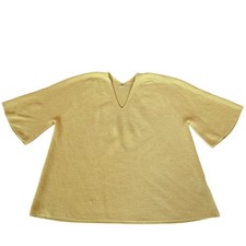 Uniqlo Effortless V Neck 3/4 Sleeve Knit Lime Green Top Women SZ XXL