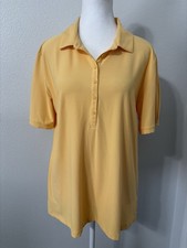 NWOT CALIA Womens Puff Sleeve Golf Polo Yello...