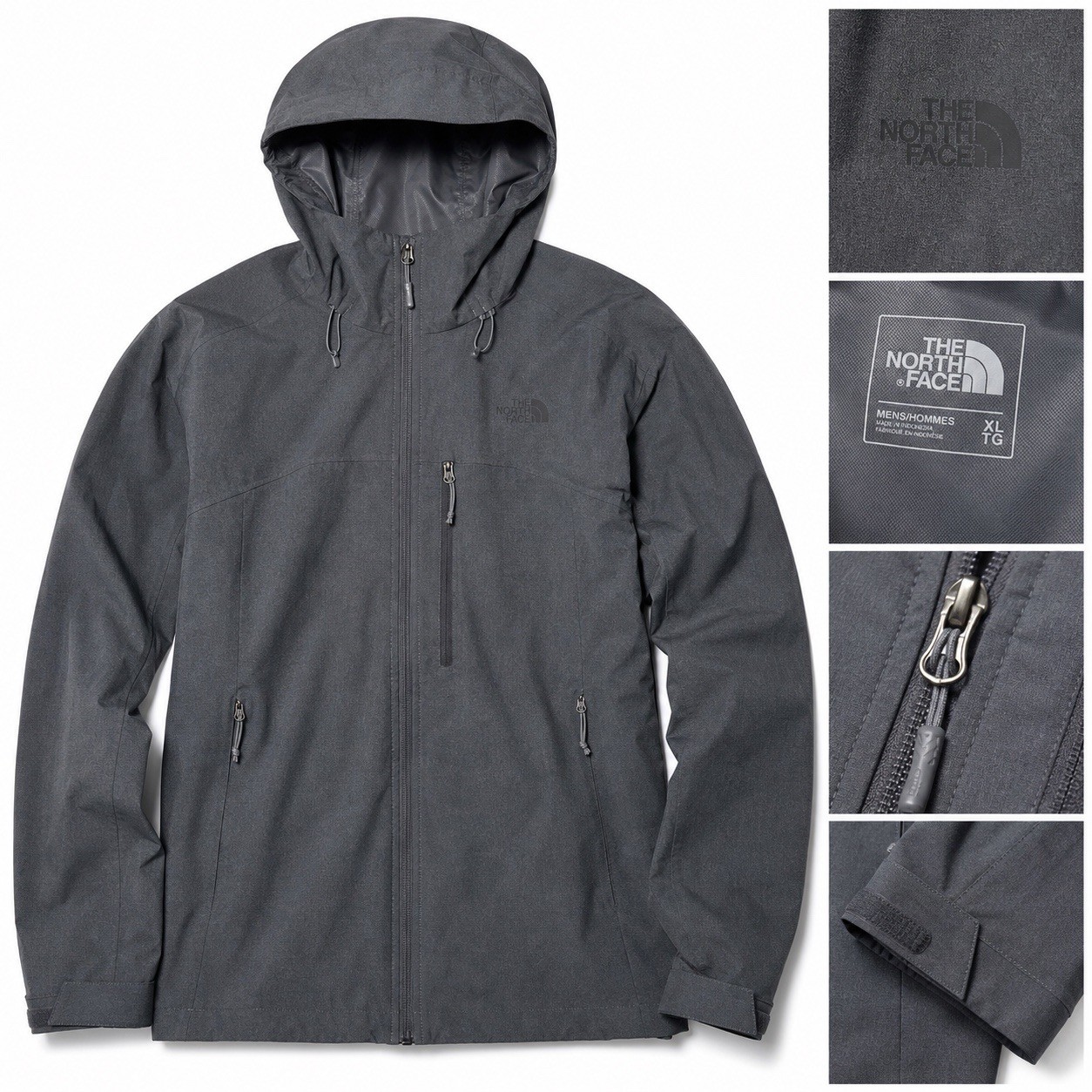 The North Face Jacket Mens XL Gray Hooded Softshell Lightweight Full Zip Outdoor