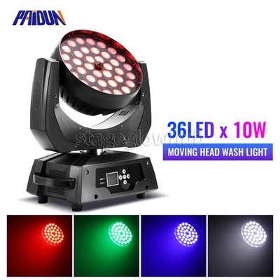 PAIDUN 36LED x 10W LED RGBW Moving Head Stage Light Beam Wash Effect In/Outdoor