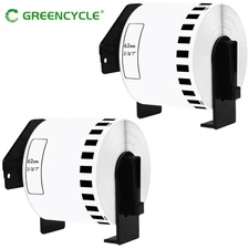 Greencycle 2Rolls 2-3/7"x100' Continuous Paper Tape DK-2205 for Brother QL Label