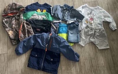 Boys Clothing Lot of 13 Mixed Brands Bundle Disney/Carhartt/Carters/Swimsuit 3T 
