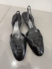 FERRAGAMO Black Slingback Heels/Pumps, Sz 9 B classic design