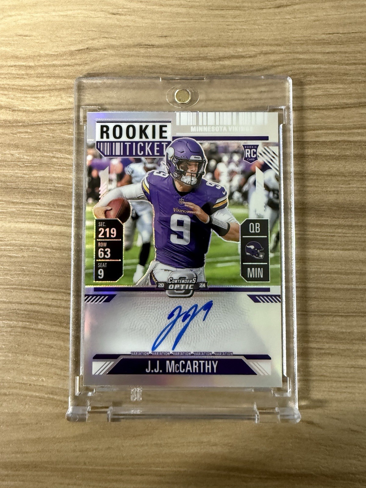2024 Contenders Optic JJ McCarthy Rookie Ticket Auto Variation Silver Prizm #101