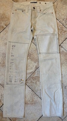 New RARE Ralph Lauren Blue Label Light Blue Off-White Distressed