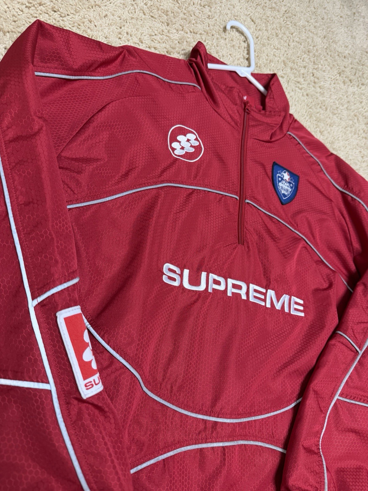 Supreme Reflective Piping Pullover Jacket Red Sma… - image 3