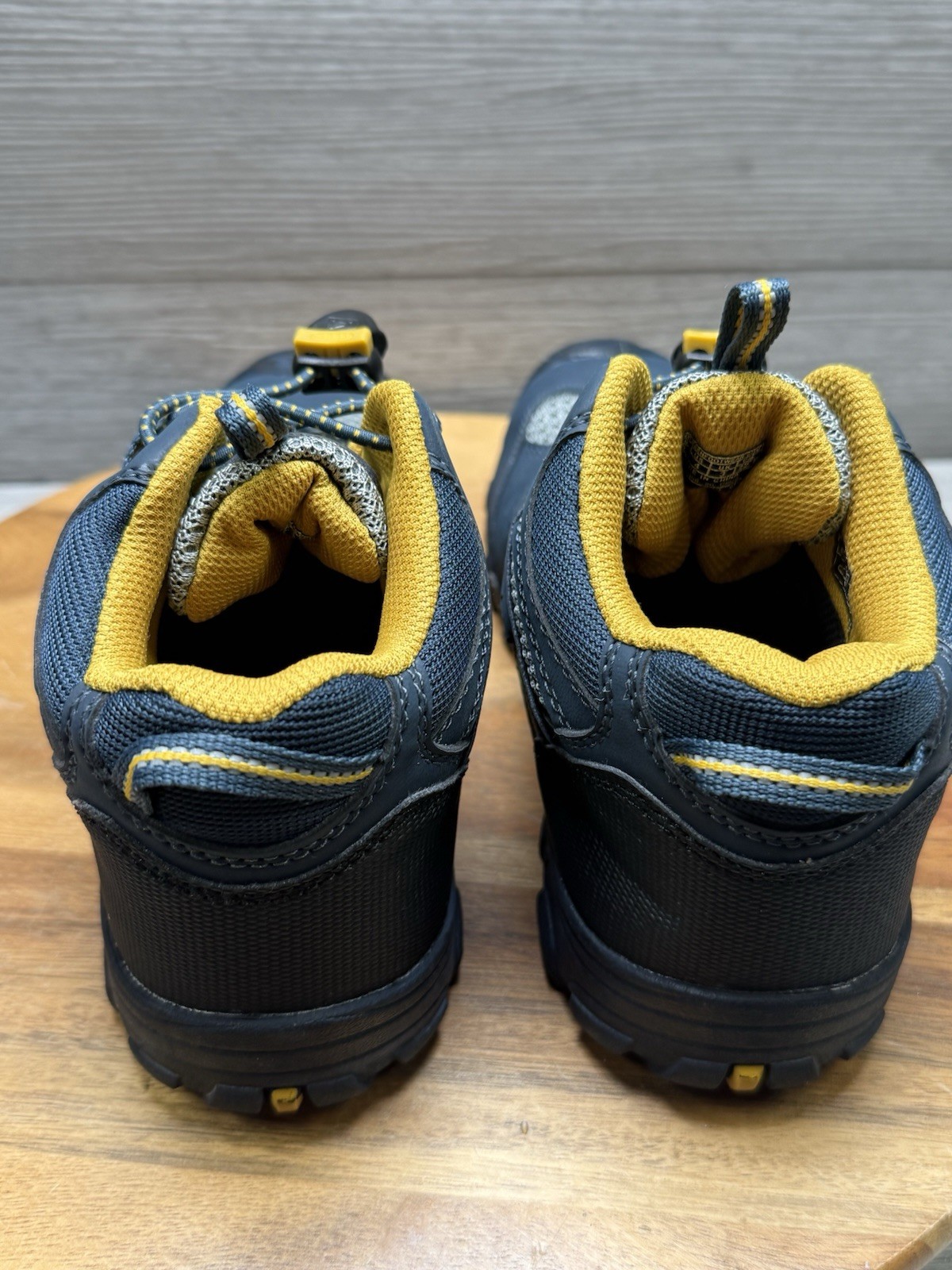 KEEN Koven High Top Hiking Waterproof Shoes Gray Yellow Youth 4