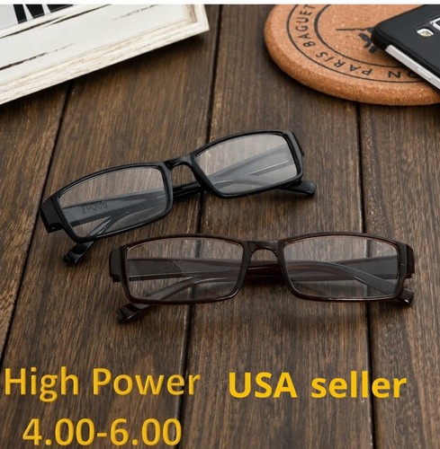 CLEAR READING GLASSES +400 +450 +500 +550 +600 Strength Extra High Power US FREE