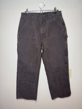 Carhartt Loose Fit B136 Dark Brown Double Knee Canvas Work Pant 34x30 Actl 32x26