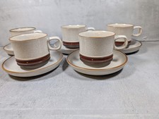 Denby Potters Wheel Cup and Saucer x 5