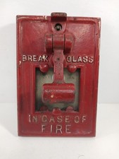  Vintage Break Glass Fire Alarm Pull #451 Standard Electric Time Co. Cast Iron 