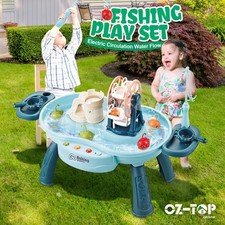 Kids Fishing Game Water Table Electric Pool Toys Children Role Pond Outdoor