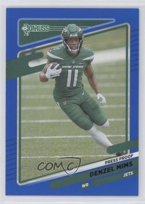 2021 Panini Donruss Press Proof Blue Denzel Mims #39 0w8