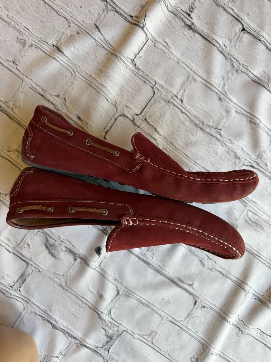 Nordstrom\'s 1901 Men\'s Red Nubuck Luxury Suede/Leather Slip-On Loafer/Driver Nordstrom 1901 Driving Loafers Slip On Shoes Suede 11.5 Old  main image 3