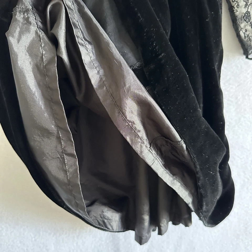 复古 Gymboree Little Girl's 连衣裙黑色天鹅绒花边圣诞假期 5 码 — 第 4/4 张图片