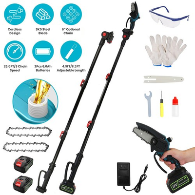 #ad #ad 8′ Bar Mini Chainsaw 2 in 1 Cordless Electric Pole Saw For Tree Trimming 2x6.0ah $61.74