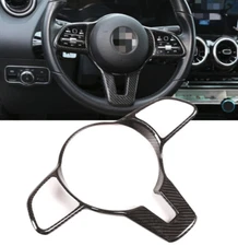 1Pc Real Carbon Fiber Steering Wheel Panel Frame Cover Fits 19-23 W464 G550 G63