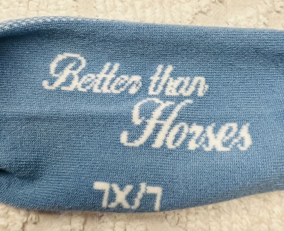 Calcetines de ciclismo Sockguy Classic 3" arco iris unicornio “mejor que los caballos” L/XL azul Foto 2 de 2