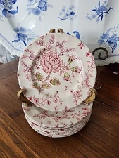 8 Vintage JOHNSON BROTHER'S  ROSE CHINTZ 6" Plates