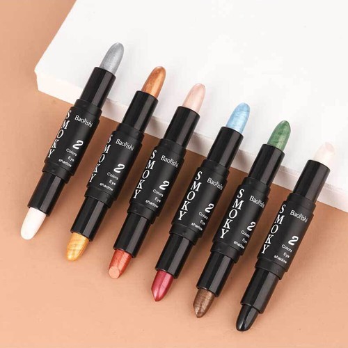 Eyeshadow Pen Double-head Eyeshadow Stick Shimmer Highlighter Pencil Beauty - Picture 7 of 21