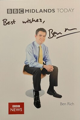 Ben Rich Signed Photo Television Presenter BBCWeather UK