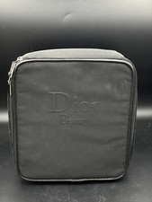 Dior Beauty Black Nylon Zipper Toiletry Travel Bag Makeup Case