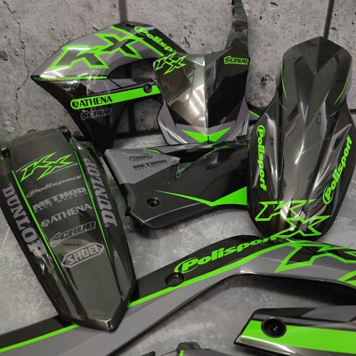 Kunststoff + Grafik Kawasaki KX Restyle KX125 KX250 2003 (professionell monti...