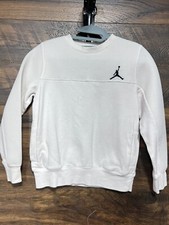 Jordan Crewneck Sweatshirt Boys Size Medium White Jumpman With Pockets