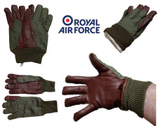 Aircrew Gloves RAF & British Army 1980s Pattern Leather Palm Cotton Lined NOS