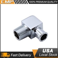 Us 90 Deg Heater Hose Fitting 12 Npt To 58 Hose Barb Chrome Billet Aluminum Us 90 Deg Heater Hose Fitting 12 Npt To 58 Hose Barb Chrome Billet Aluminum