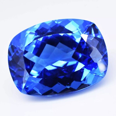 Cushion Cut Stunning Natural Blue Sapphire 100+ Ct Cambodian Certified Gemstone