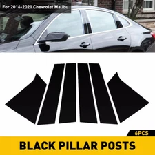 Black Pillar Post For 16-21 Chevrolet Malibu Door Trim Cover Kit Car Accessories