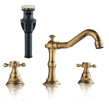 Brass Bathroom Basin Sink Faucet 8" Widespread 3 Hole Lavatory Mixer Tap W/Drain