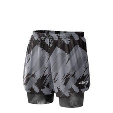 Men's Double-Layer Printing Beach Shorts Men's Swimming Trunks