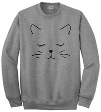 Kitty Cat Face Unisex Sweatshirt Pet Kitten Lover Gift Meow